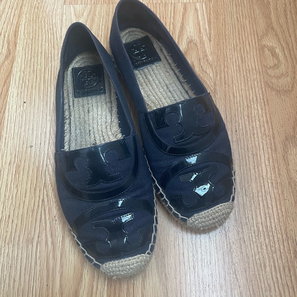 Tory Burch Poppy espadrilles Navy EUC